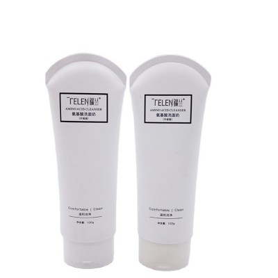 wholesale flat oval plastic packaging tube fan sealing cosmetic plastic tube facial cleanser tube packaging