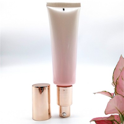 Cosmetic plastic tube bb cream container with lotion pump for cosmetic kylie